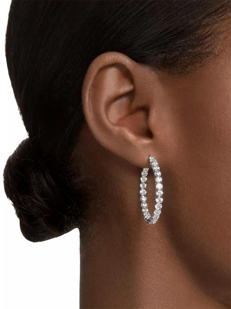 商品Swarovski|Matrix Rhodium-Plated & Crystal Inside-Out Hoop Earrings,价格¥1343,第2张图片详细描述