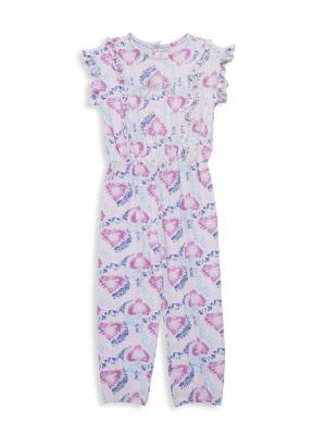 ​Little Girl’s Heart Tie Dye Jumpsuit商品第1张图片规格展示
