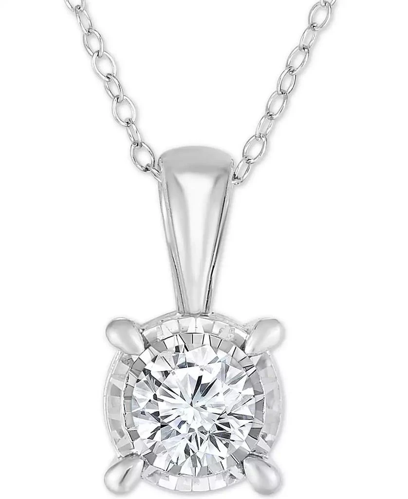 商品TruMiracle|TruMiracle® Diamond Solitaire 18" Pendant Necklace (3/4 ct. t.w.) in 14k White Gold,价格¥20782,第1张图片