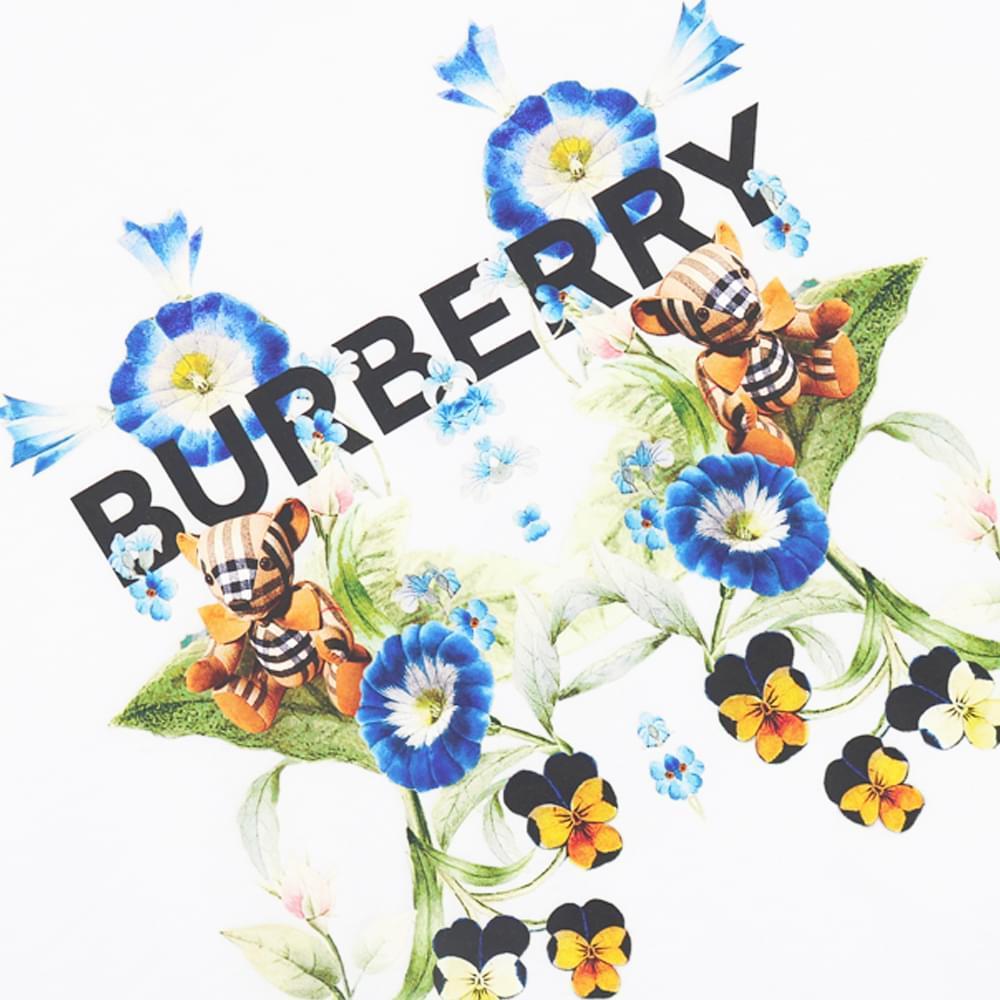 商品Burberry|White Dutch Floral Long Sleeve T Shirt,价格¥746,第5张图片详细描述