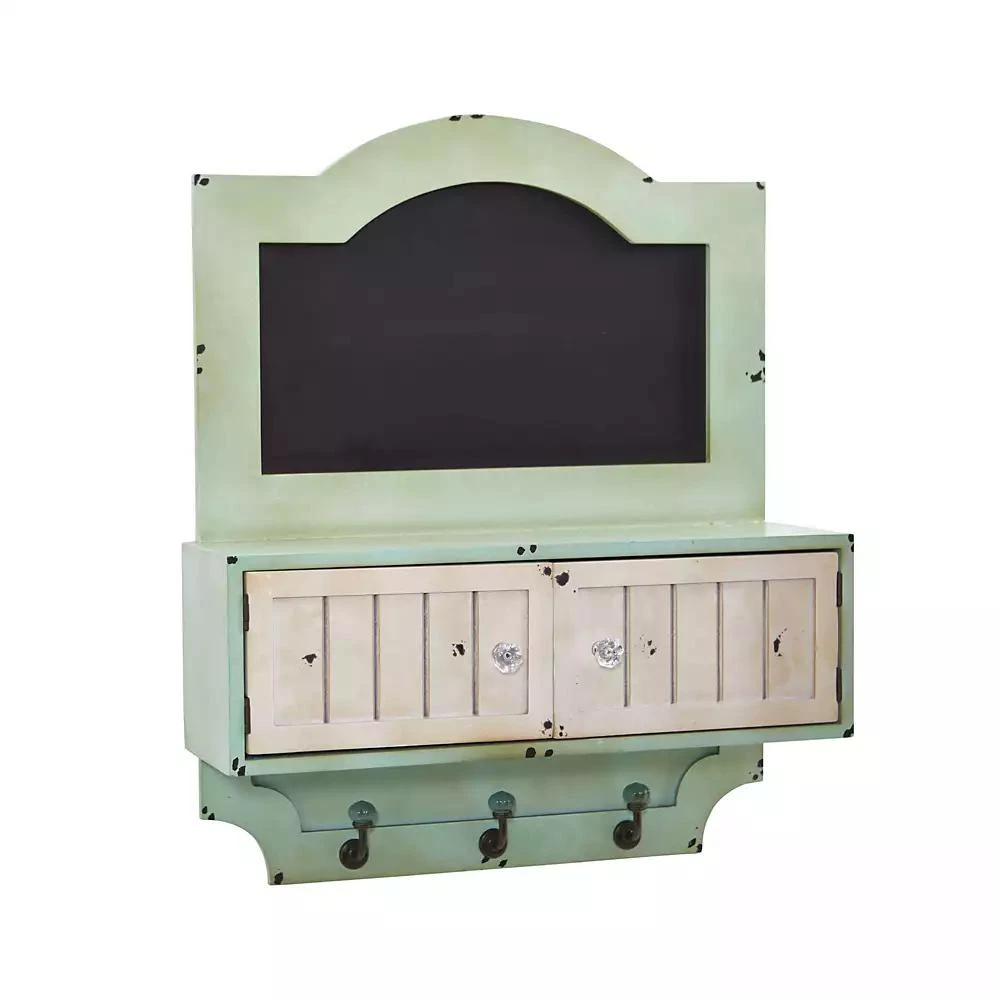 商品NEARLY NATURAL|21.5-In. Vintage Chalkboard Wall Organizer With Doors and Hooks,价格¥949,第2张图片详细描述