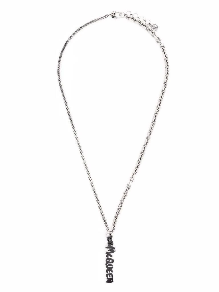 商品Alexander McQueen|Alexander Mcqueen Men&#39;s  Silver Metal Necklace,价格¥3446,第1张图片