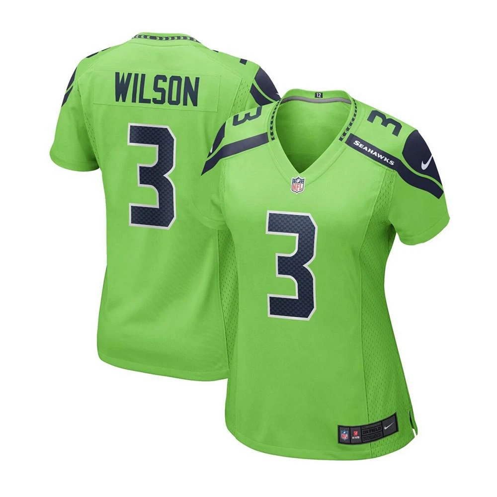 Nike Women's Russell Wilson Neon Green Seattle Seahawks Alternate Game Jersey 1