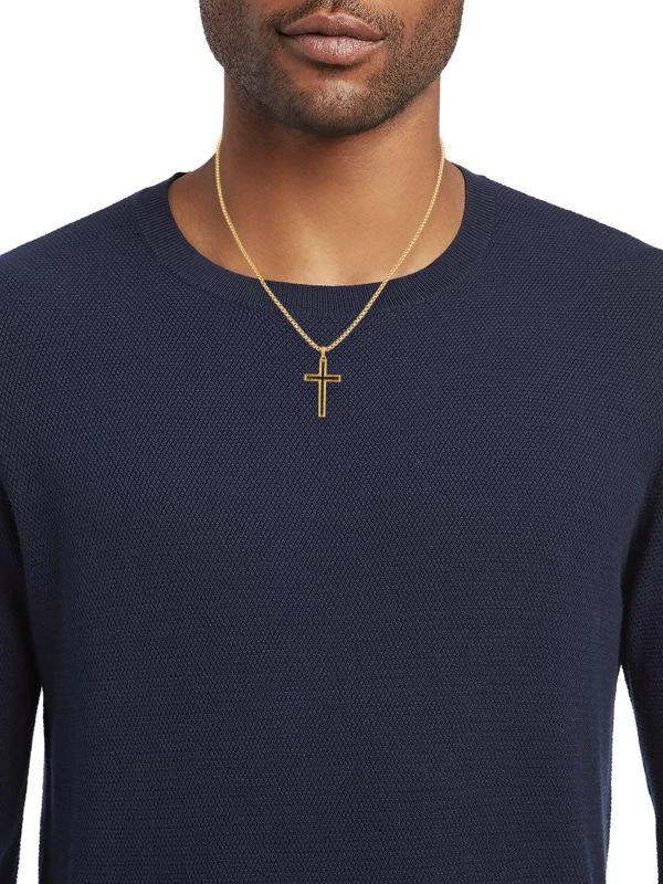 商品Effy|14K Goldplated Sterling Silver & Black Spinel Cross Pendant Necklace,价格¥2752,第2张图片详细描述