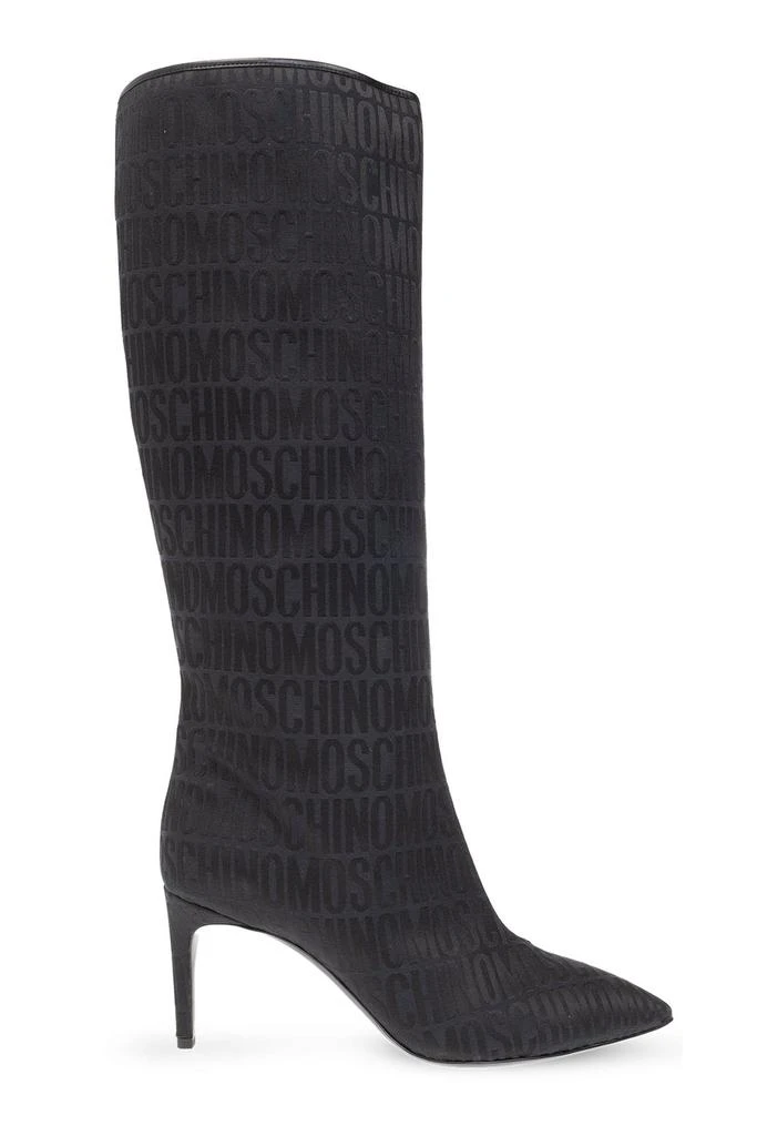 商品Moschino|Moschino Allover Logo Printed High-Knee Boots,价格¥2350,第1张图片