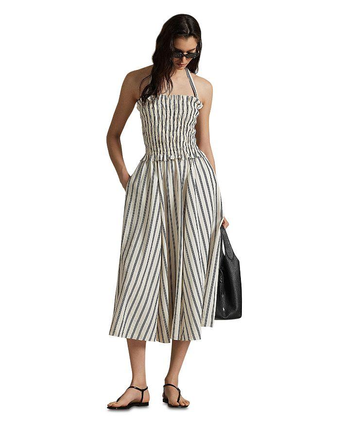 ralph lauren striped silk blend dress Silk-blend A-line Threaded belt loops Taylor Swift got engaged in