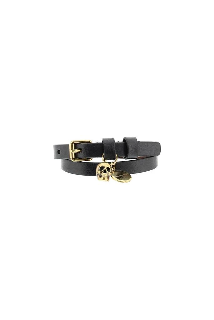 商品Alexander McQueen|DOUBLE WRAP LEATHER BRACELET,价格¥964,第1张图片