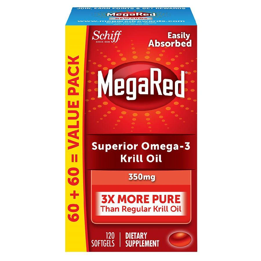 商品MegaRed|【EXP 01/25】磷虾油欧米伽软胶囊 虾青素 350mg 120粒,价格¥90,第1张图片