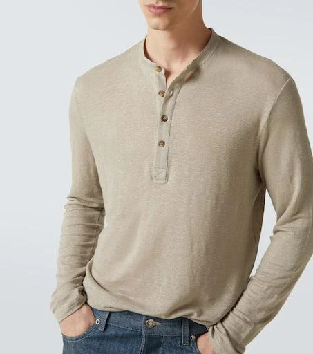 商品Thom Sweeney|亚麻混纺亨利衫,价格¥3026,第5张图片详细描述