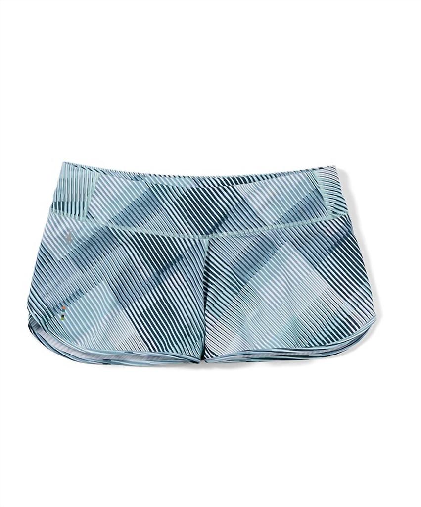 Women's Merino Sport Lined Short In Bleached Aqua Mountain Plaid Print商品第1张图片规格展示