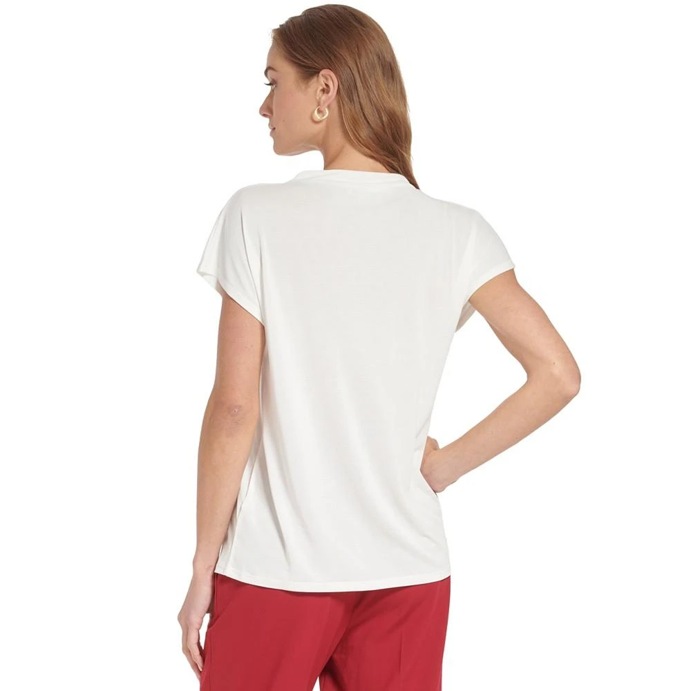 商品Calvin Klein|Women's Short Sleeve  High Neck Top,价格¥135,第2张图片详细描述