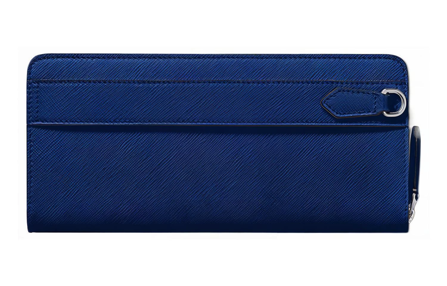 商品[国内直发] MontBlanc|万宝龙 匠心系列六角白星品牌标识拉链开合 牛皮革 手机包 男款 午夜蓝,价格¥2613,第3张图片详细描述
