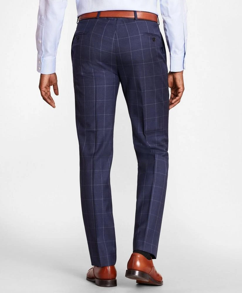 Brooks Brothers Brooks Brothers Regent-Fit Windowpane Wool Twill Suit Pants 3