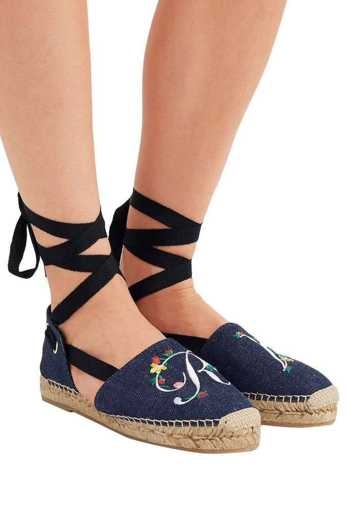 商品Roger Vivier|Blooming Rv embroidered denim espadrilles,价格¥1336,第3张图片详细描述