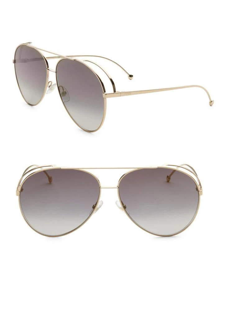 商品Fendi|63MM 经典飞行员墨镜,价格¥3049,第1张图片