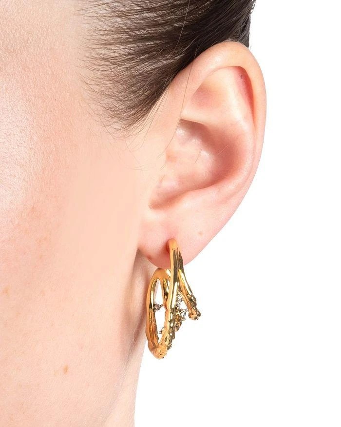 商品Alexis Bittar|Brut Pavé Sculptural Triple Split Hoop Earrings in 14K Gold Plated,价格¥588,第2张图片详细描述