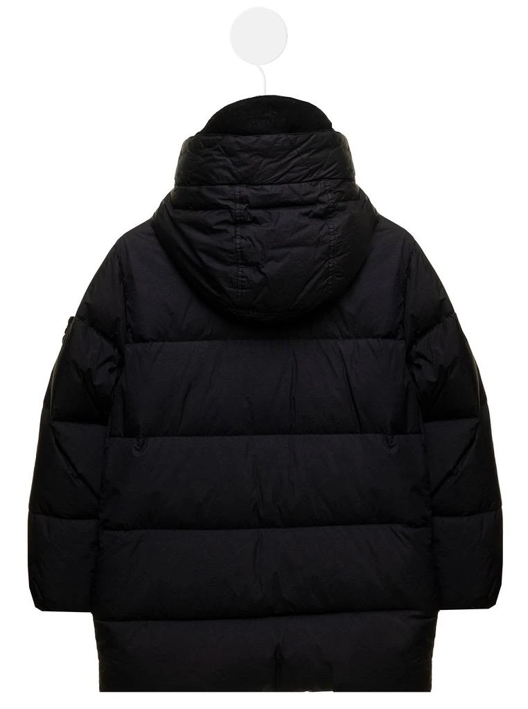 商品Stone Island Junior|Stone Island Junior Black Nylon Quilted Down Jacket With Logo Stone Island Kids Boy,价格¥3980,第2张图片详细描述