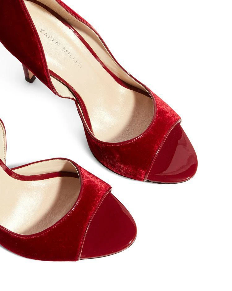 商品KAREN MILLEN|Women's Velvet Court Peep Toe Pumps,价格¥861,第5张图片详细描述