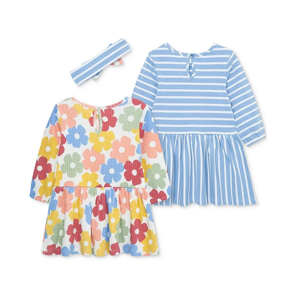 商品Little Me|Baby Girls 3-Pc. Multi Floral Knit Dress Set with Headband,价格¥283,第2张图片详细描述