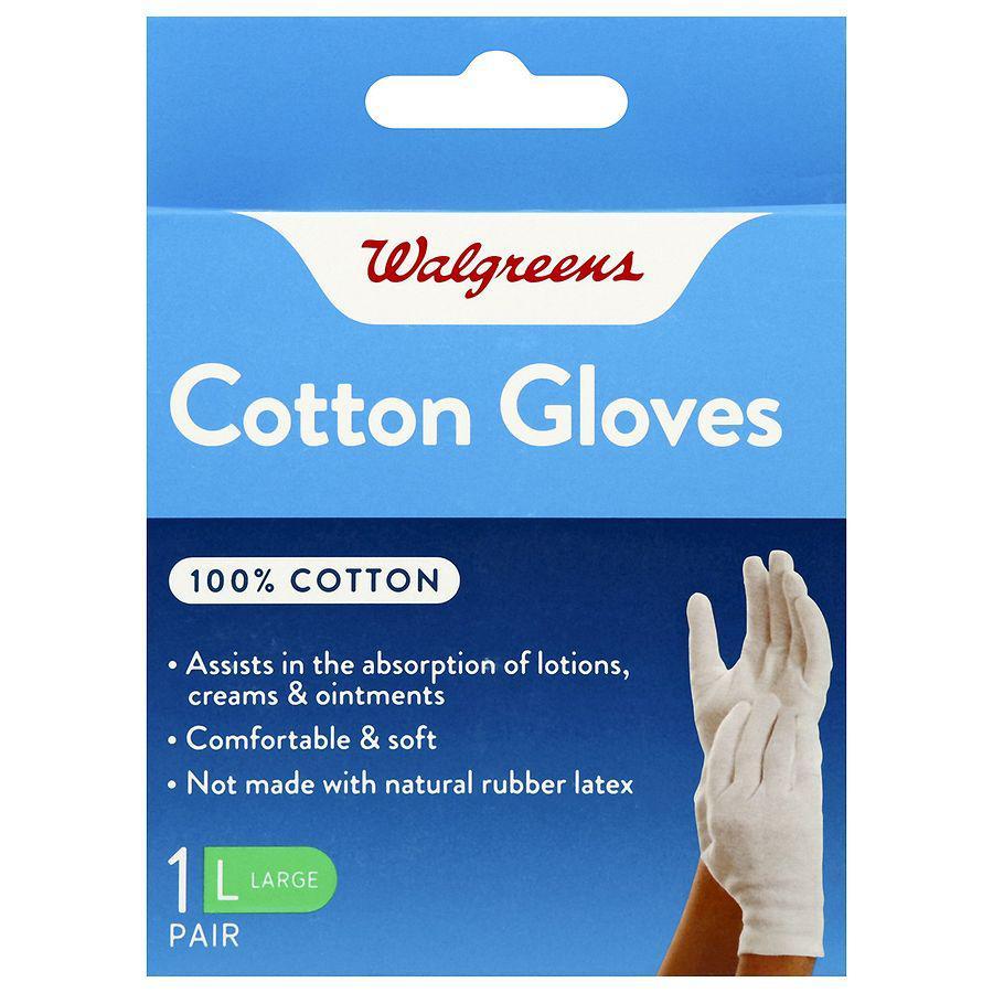 商品Walgreens|100% Cotton Gloves Large,价格¥53,第1张图片