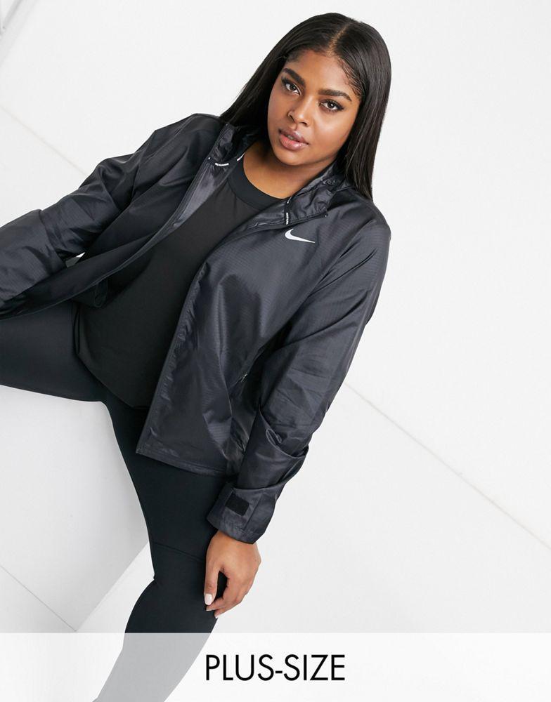 商品NIKE|Nike Running Plus Essential jacket in black,价格¥612,第1张图片