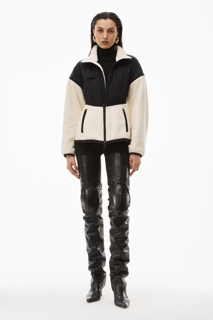 商品Alexander Wang|SCULPTED JACKET IN TEDDY FLEECE & NYLON,价格¥3055,第2张图片详细描述