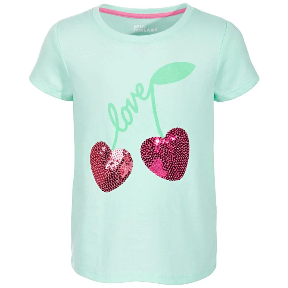 商品Epic Threads|Little Girls Love Sequin Cherry Graphic T-Shirt, Created for Macy's,价格¥118,第1张图片