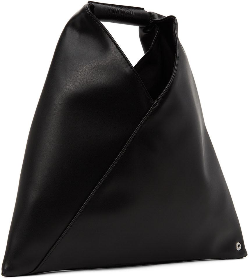 SSENSE Exclusive Black Nano Faux-Leather Triangle Tote商品第2张图片规格展示