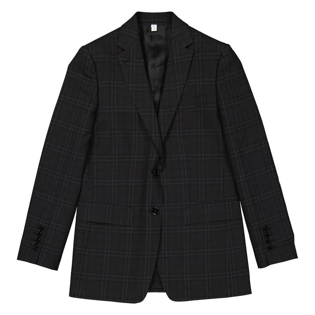 Ladies Dark Charcoal Check Pattern Blazer Jacket商品第1张图片规格展示