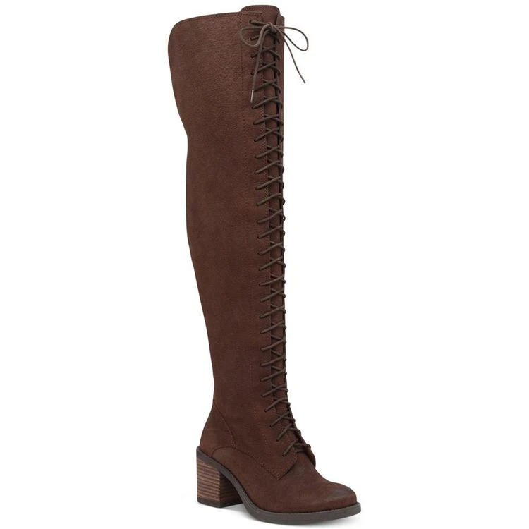 商品Lucky Brand|Lucky Brand Women's Riddick Lace-Up Over-The-Knee Boots 过膝靴,价格¥931,第1张图片