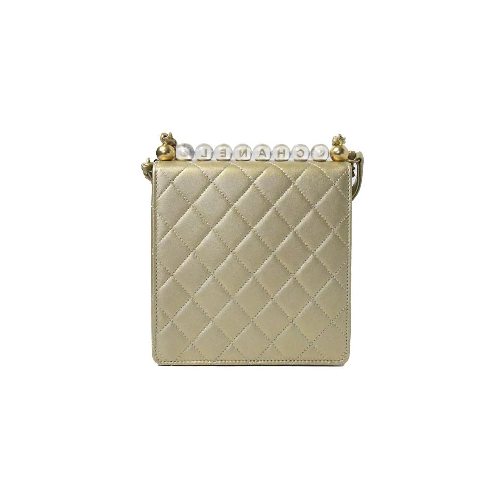 商品Chanel|Chanel Goatskin Acrylic Beads & Gold-Tone Metal Flap Bag Gold,价格¥34631,第3张图片详细描述