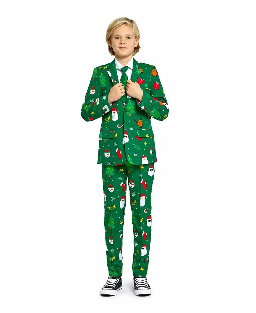 商品OppoSuits|Big Boys Festivity Christmas Party Outfit Including Blazer, Pants and Tie Suit Set,价格¥898,第1张图片