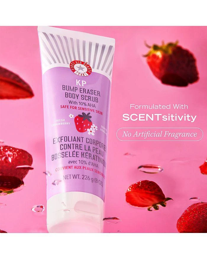 商品First Aid Beauty|KP Bump Eraser Body Scrub with 10% AHA Body Exfoliant for Keratosis Pilaris - Strawberry,价格¥89,第3张图片详细描述