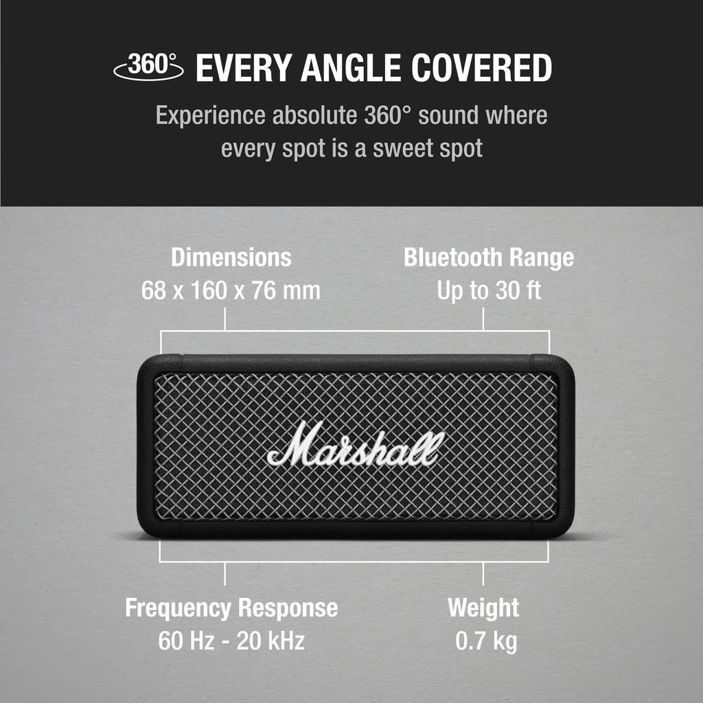 Marshall Emberton Bluetooth Portable Speaker - Black 商品