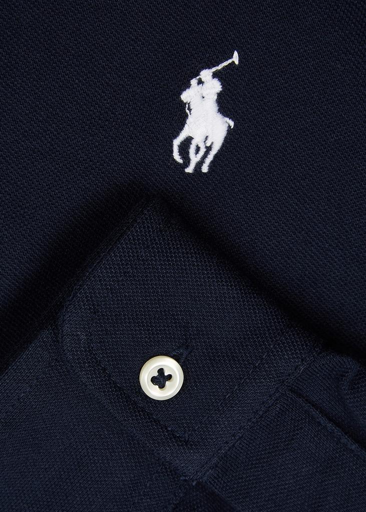 Navy piqué cotton shirt商品第5张图片规格展示