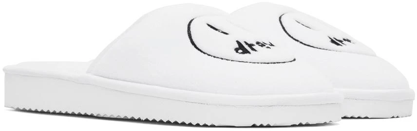 商品Drew House|SSENSE Exclusive White Painted Mascot Slippers,价格¥408,第4张图片详细描述