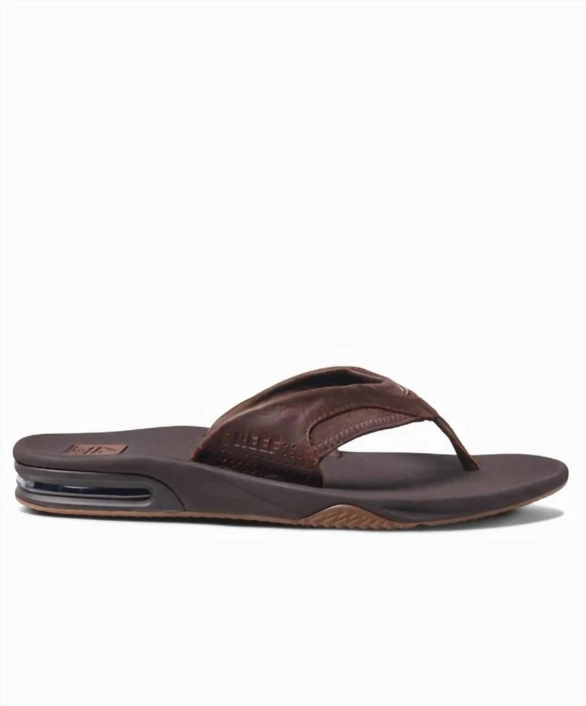 商品Reef|Men'S Leather Fanning Flip Flop in Brown,价格¥485,第3张图片详细描述