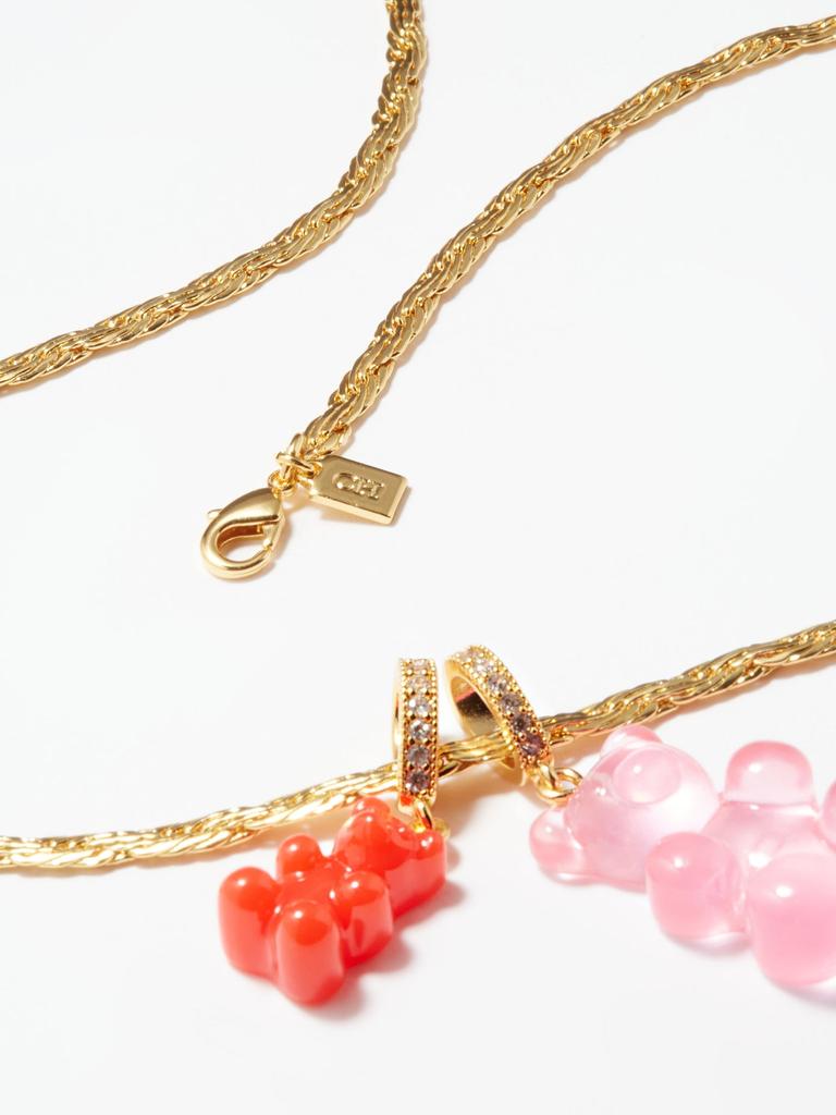 Nostalgia Bear crystal & 18kt gold-plated necklace商品第5张图片规格展示