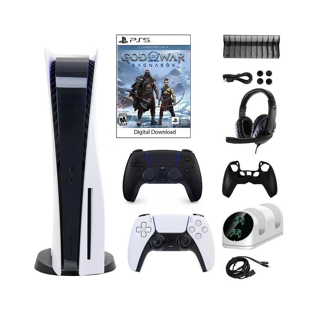 商品Playstation|Sony 5 Core Console with God of War: Ragnarok with Accessories and DualSense Controller in Black,价格¥5980,第1张图片