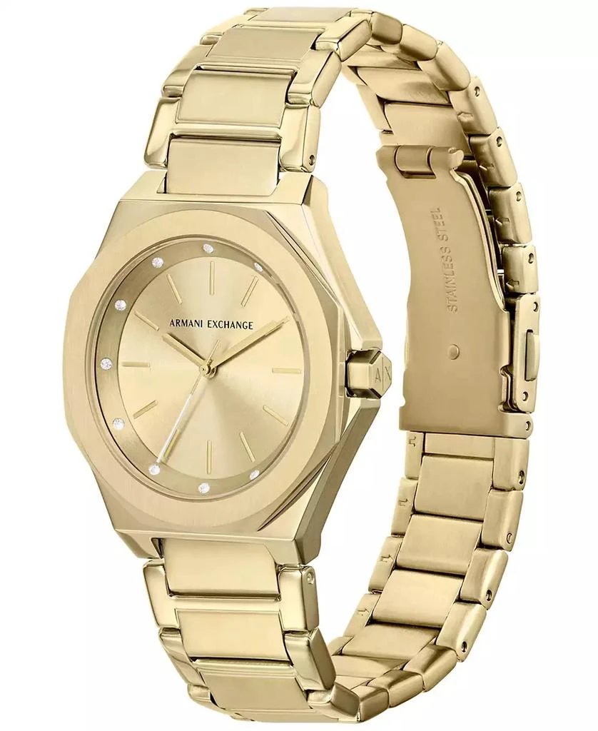 商品Armani Exchange|Unisex Quartz Three Hand Gold-Tone Stainless Steel Watch 34mm,价格¥1422,第2张图片详细描述