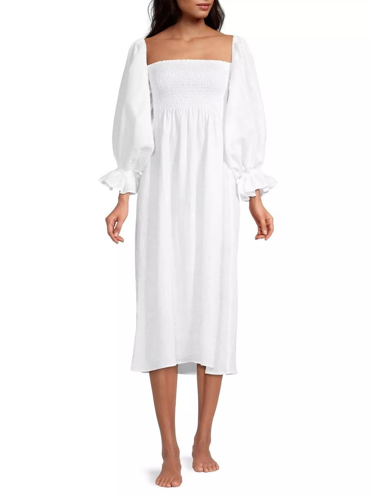 商品Sleeper|Atlanta Smocked Linen Dress,价格¥961,第2张图片详细描述