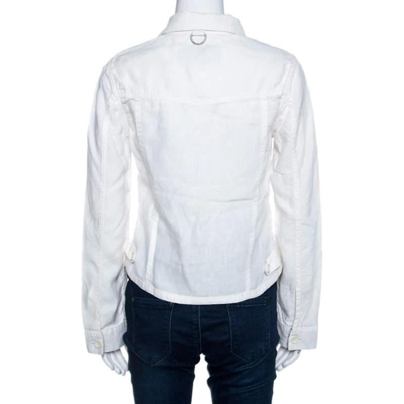 商品[二手商品] Burberry|Burberry Off White Linen Pocket Detail Button Front Shirt S,价格¥2175,第3张图片详细描述