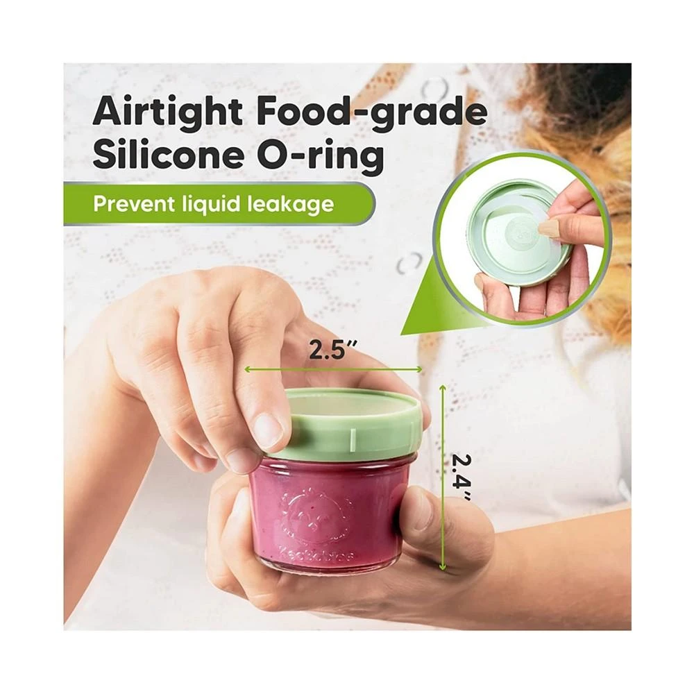 商品KeaBabies|Boys and Girls Prep Jars Baby Food Storage Glass Container, Pack of 12,价格¥246,第4张图片详细描述