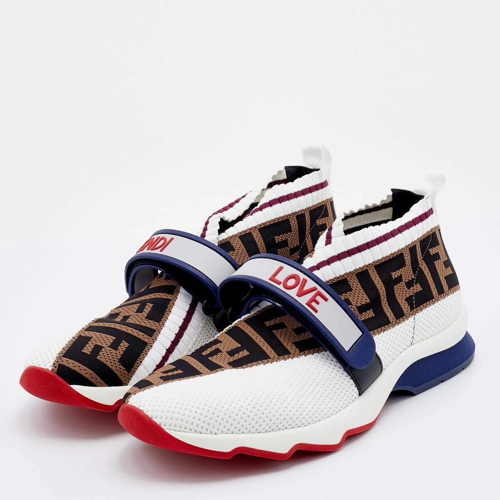 商品[二手商品] Fendi|Fendi Multicolor Knit Fabric Rockoko Sneakers Size 39,价格¥3213,第2张图片详细描述