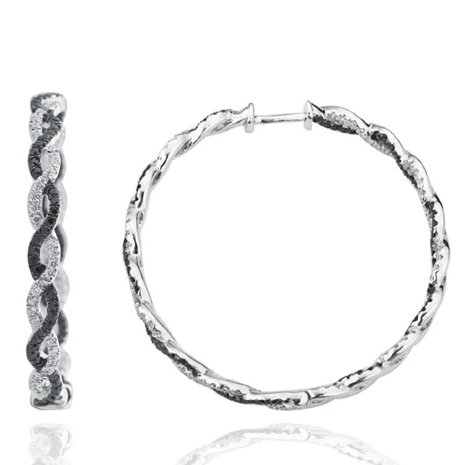 商品Suzy Levian|Pave Cubic Zirconia Sterling Silver Infinity Twisted Hoop Earrings,价格¥810,第2张图片详细描述