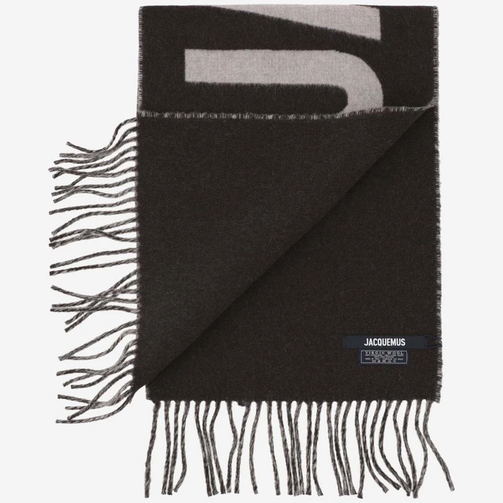 商品Jacquemus|JACQUEMUS WOOL SCARF WITH MAXI LOGO,价格¥1260,第2张图片详细描述