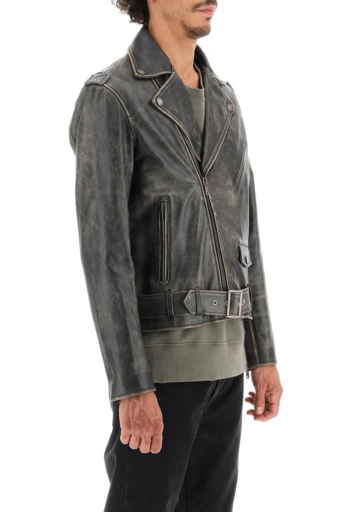 DISTRESSED LEATHER BIKER JACKET商品第3张图片规格展示