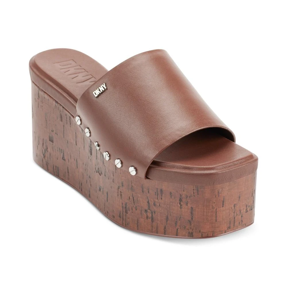 商品DKNY|Alvy Studded Platform Wedge Slide Sandals,价格¥416,第1张图片