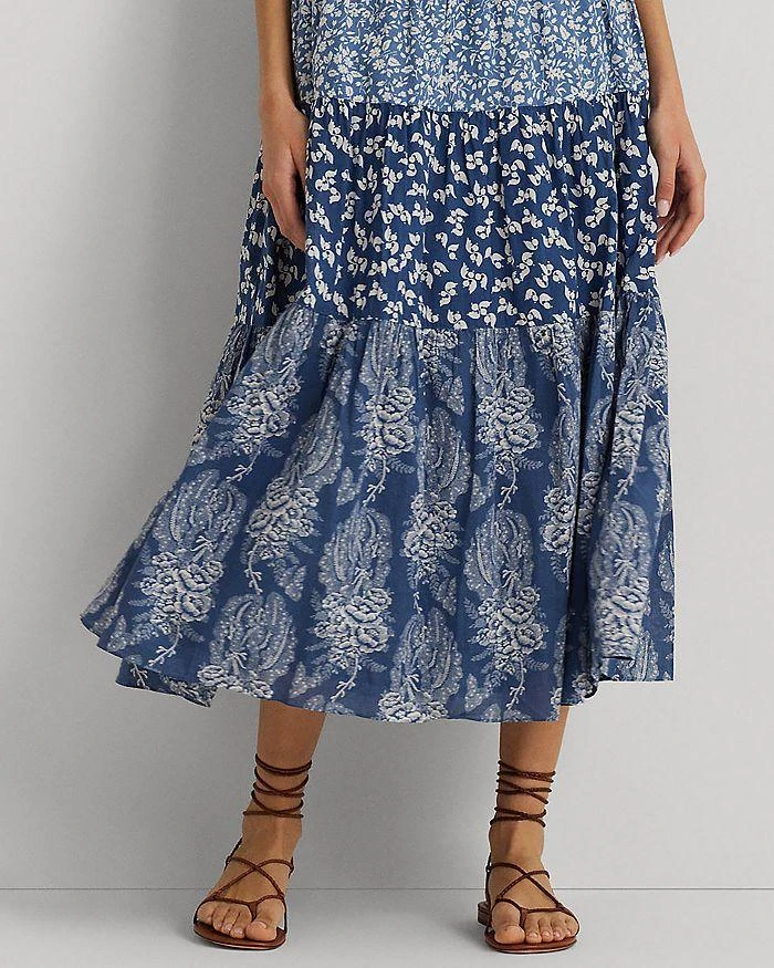 商品Ralph Lauren|Patchwork Floral Tiered Maxi Skirt,价格¥523,第4张图片详细描述