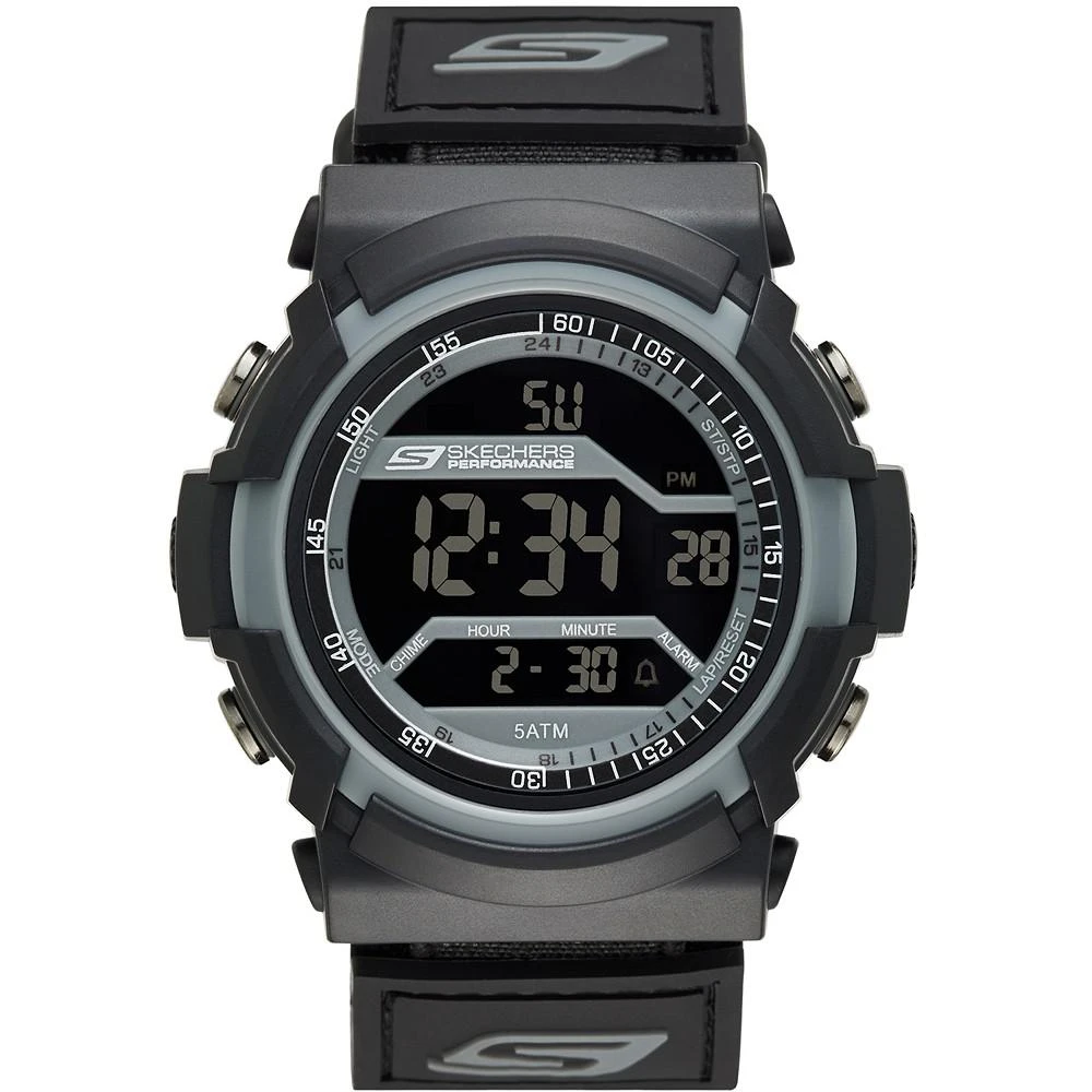 商品SKECHERS|SKECHERS 男士数字尼龙表带手表 53mm,价格¥261,第1张图片